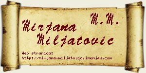 Mirjana Miljatović vizit kartica